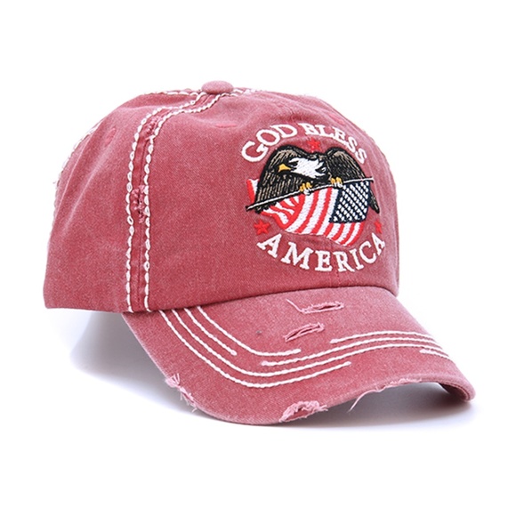 scarlettsbags Other - Distressed God Bless America Flag Patriotic Hat